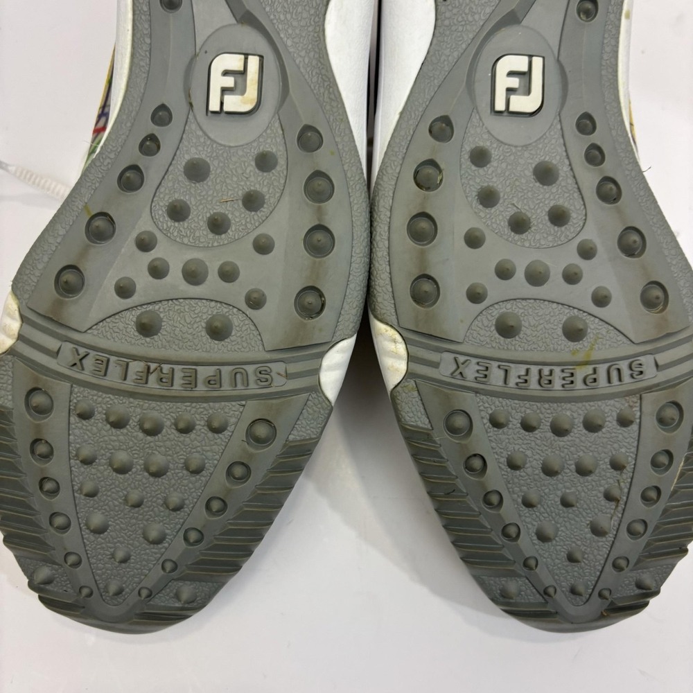FootJoy SuperFlex Spikeless Golf Shoes Womens‎ 7.5M White Map Print 92913 Retro - Picture 13 of 13